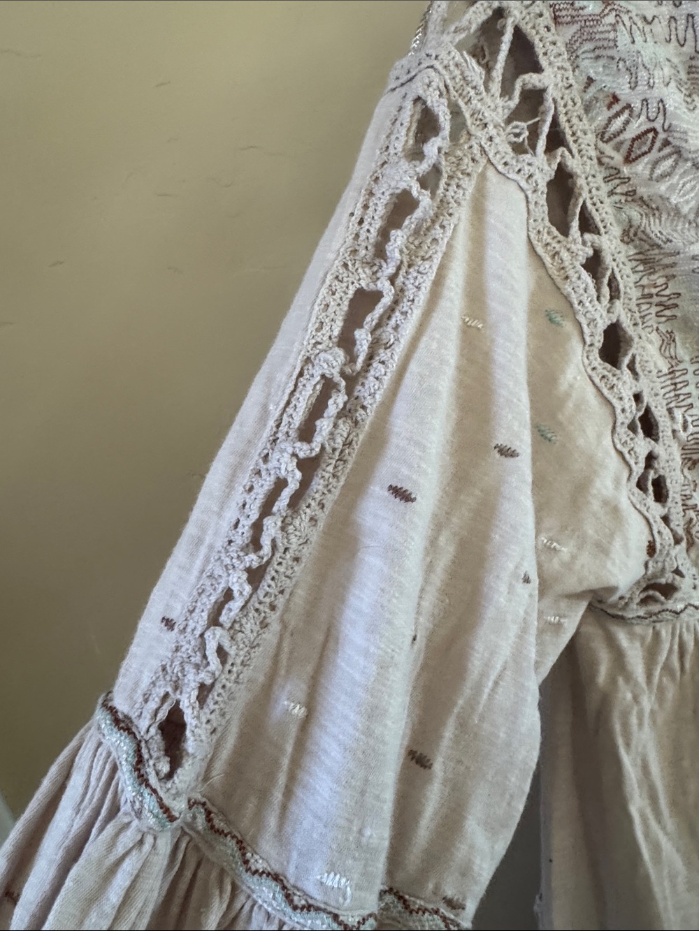 Free People Cream Embroidered Peasant Tunic - Picture 4 of 10